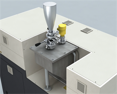 Obraz procesu wytwarzania przyrostowego 1 Ładowanie proszku metalu do maszyny AM250