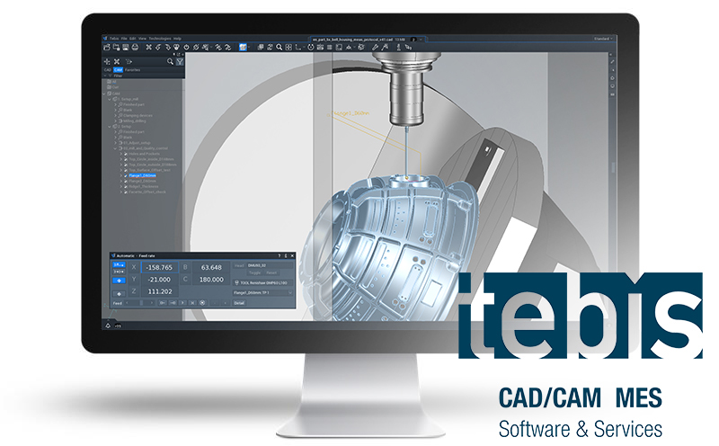 Zrzut ekranu oprogramowania Tebis AG na komputerze