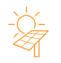 Ikona zmniejszania emisji — panele słoneczne
